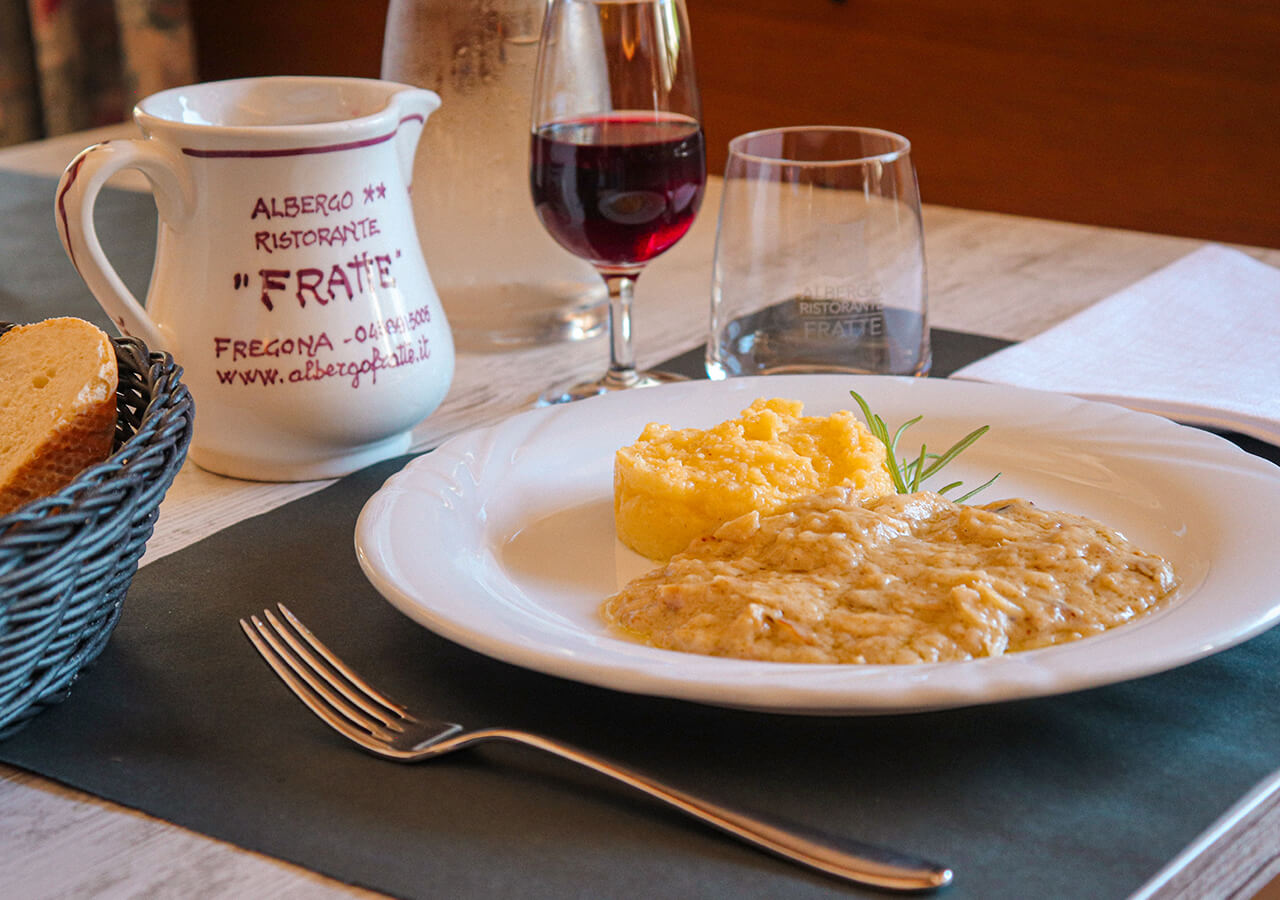 Baccala nel ristorante dell'albergo Fratte